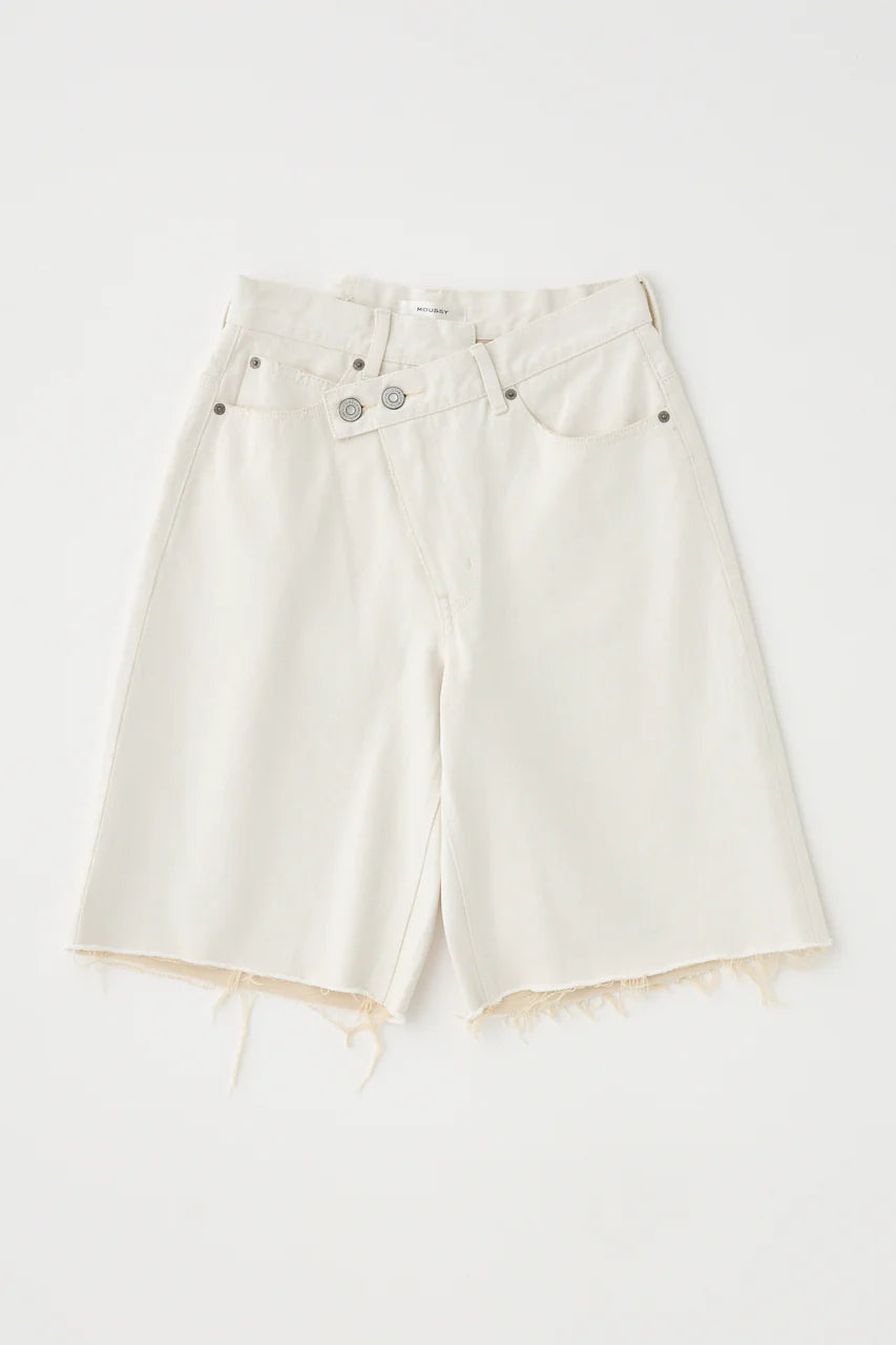 Moussy Cross Waist Half Pants in White