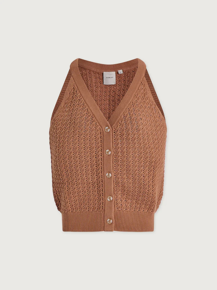 Varley Alessia Knit Tank in Camel
