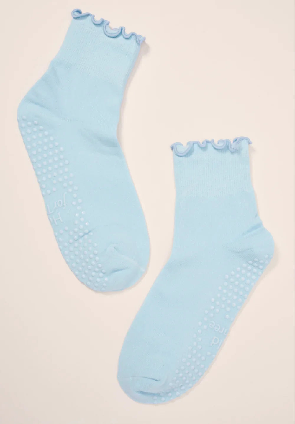 Hold for Three Cotton Candy Grip Socks in Baby Blue