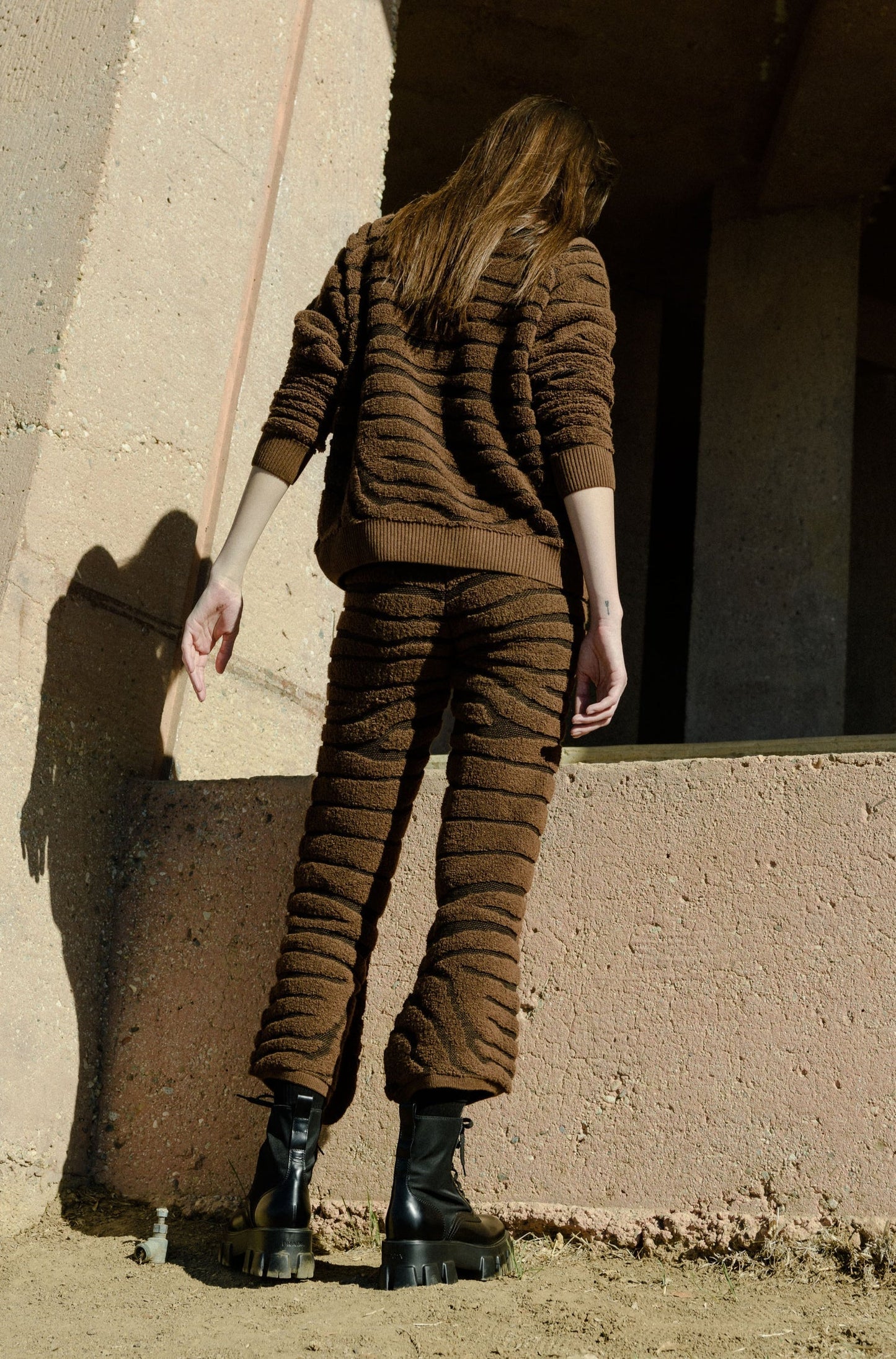 Ragdoll LA Cashmere Flare Pant in Dark Brown Zebra