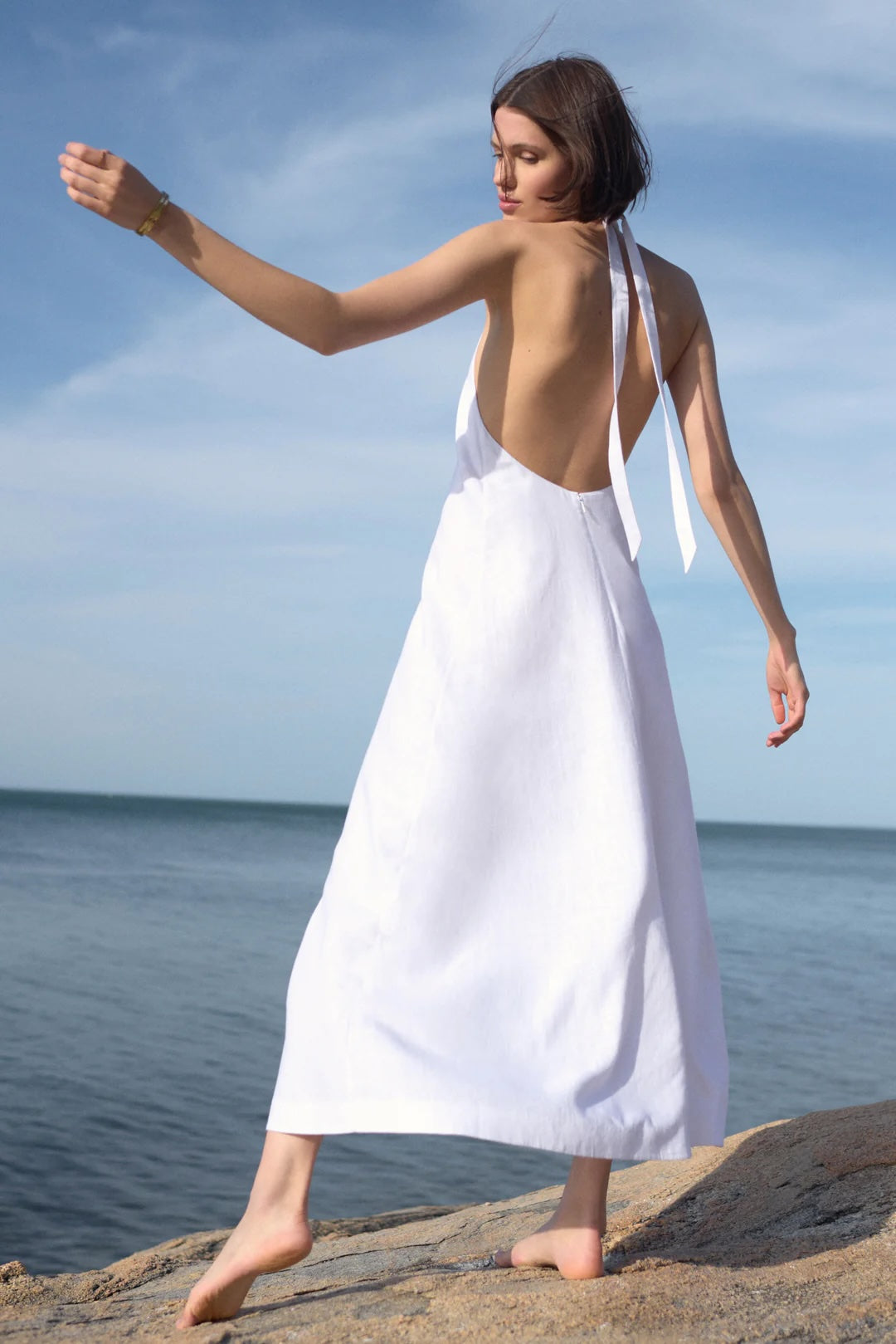 Sold Out NYC The Fête Linen Dress in White