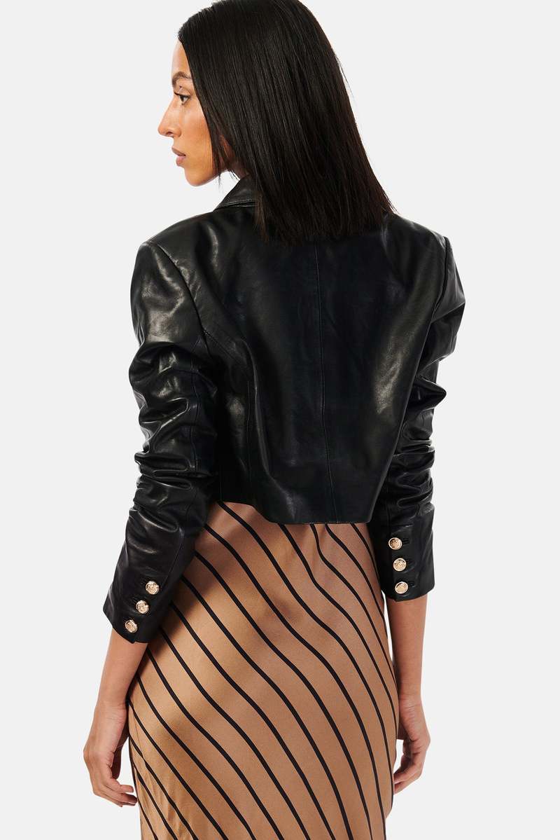 CAMI NYC Boa Genuine Leather Jacket Cropped