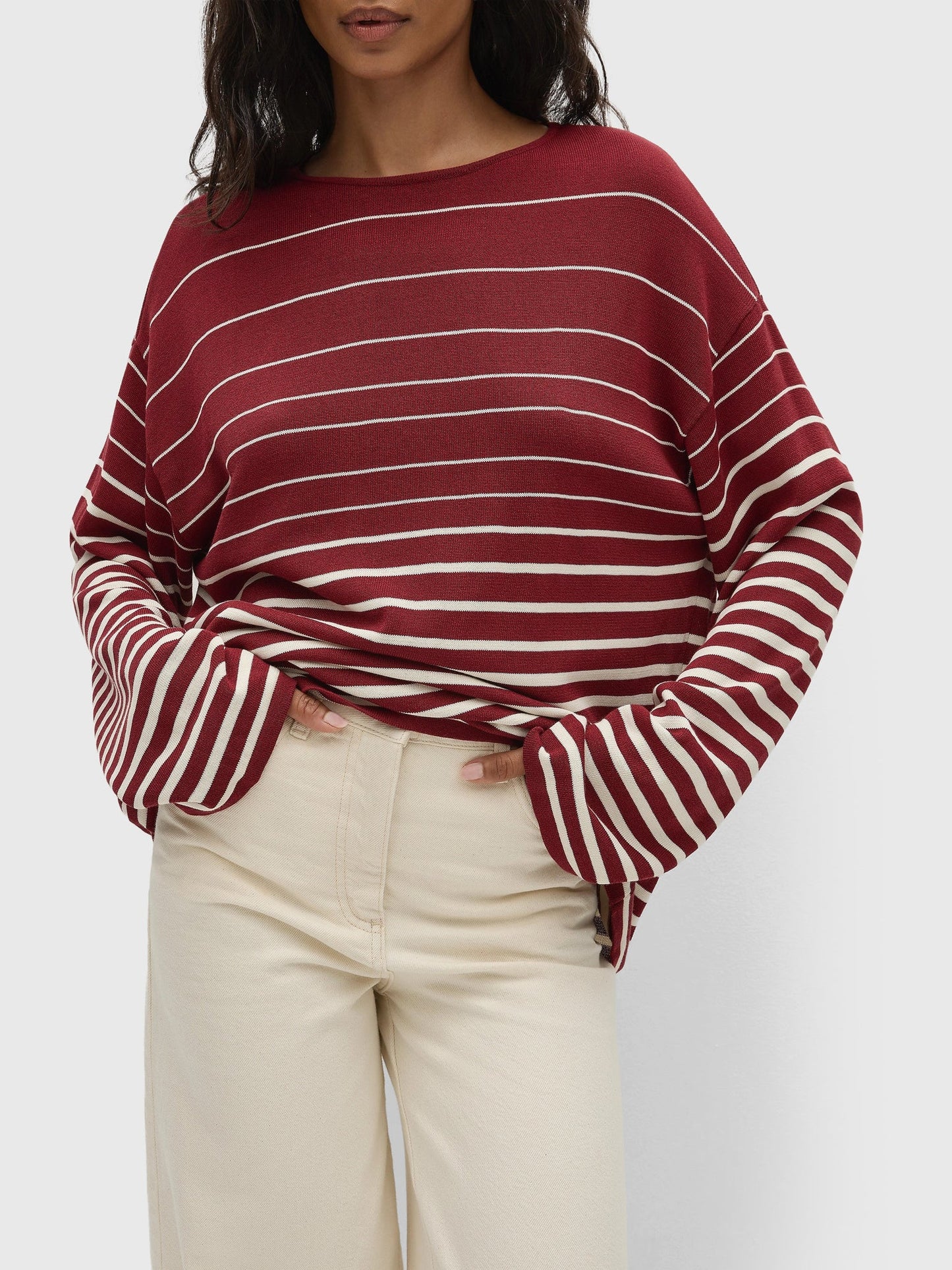 Faithfull the Brand Lyana Top in Stripe Red Cream