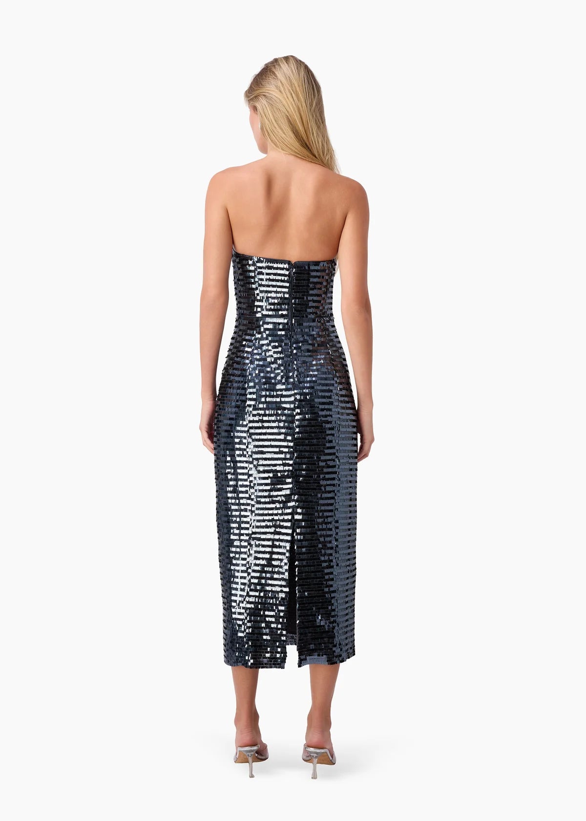 CAMI NYC Circe Strapless Sequin Dress in Coal