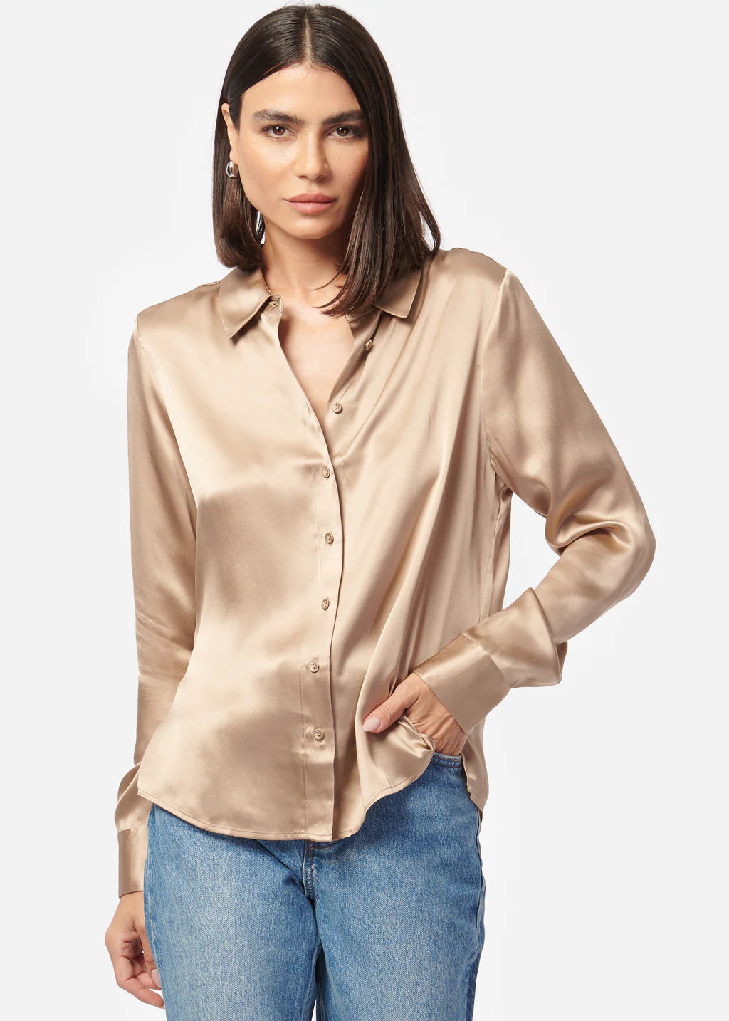 CAMI NYC Crosby Blouse in Champagne