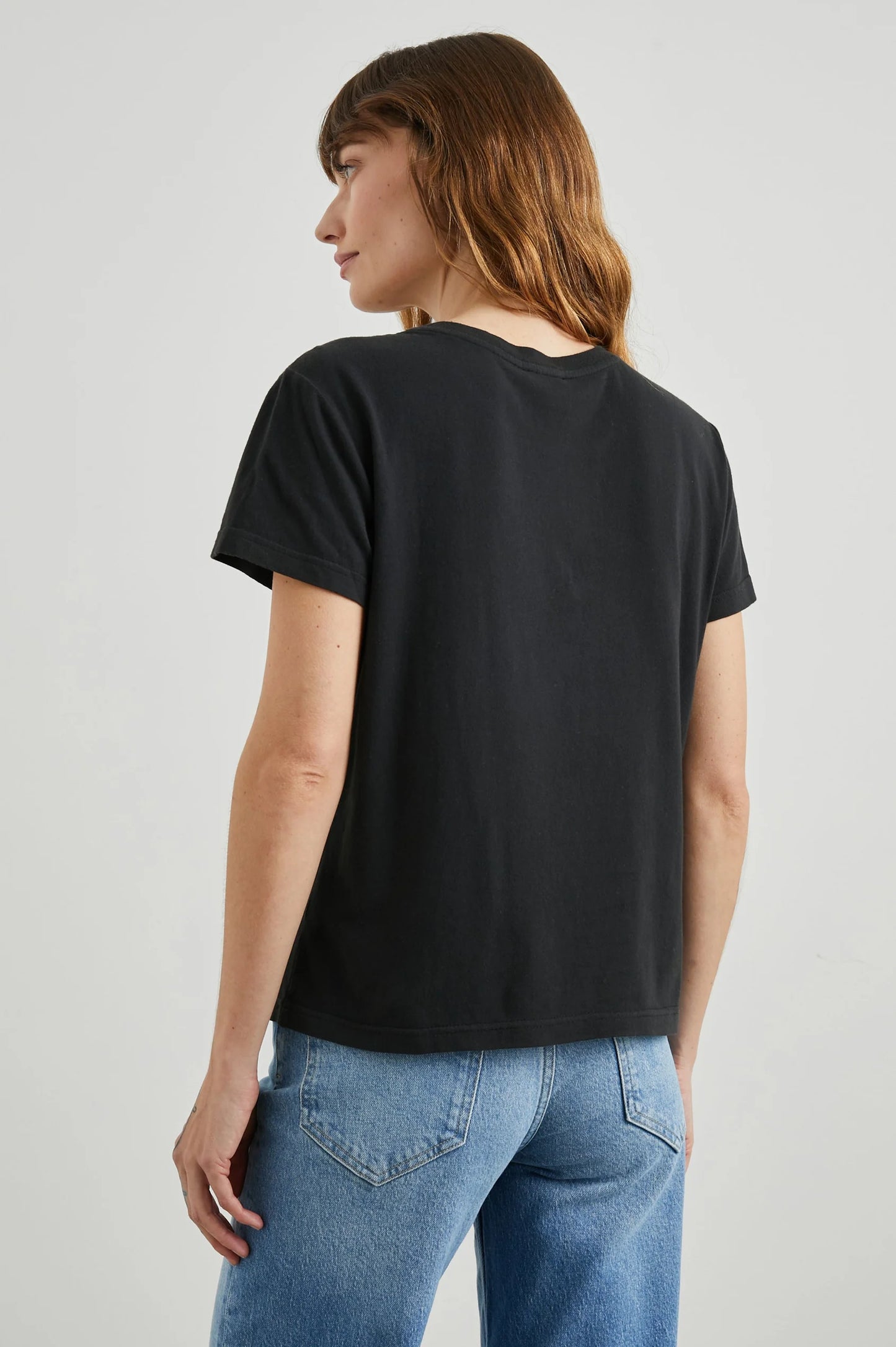 Rails The Classic Crew T-Shirt in Sunset Strip Washed Black