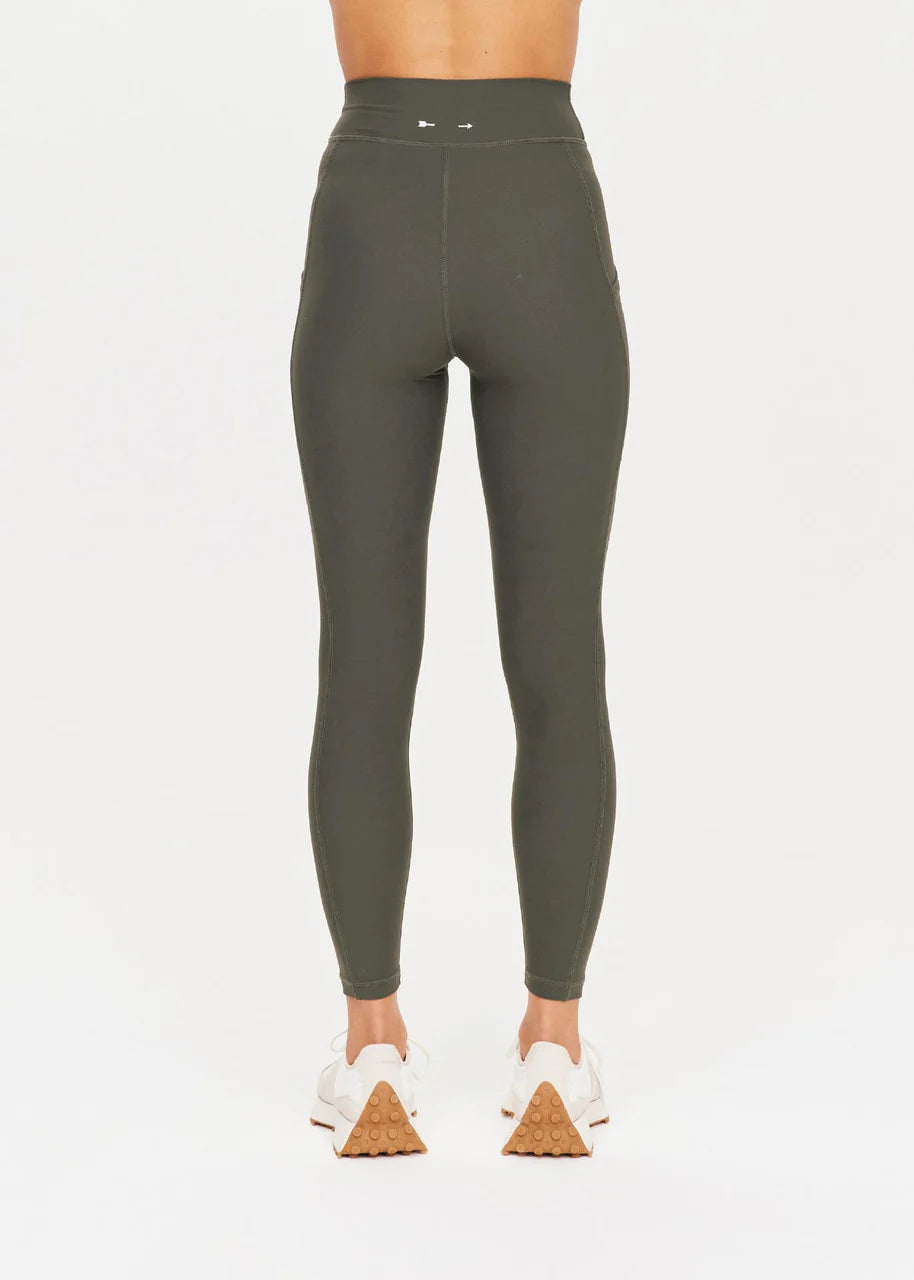 The Upside Peached 25in Pocket Midi Pant in Khaki