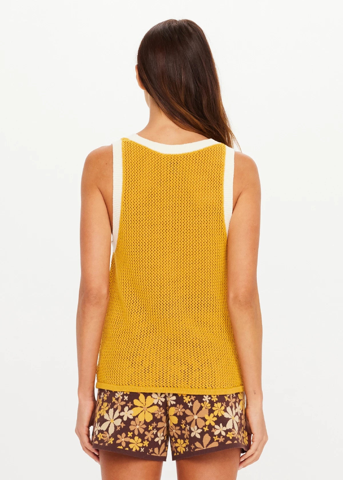 The Upside Fenway Wales Knit Tank in Ochre