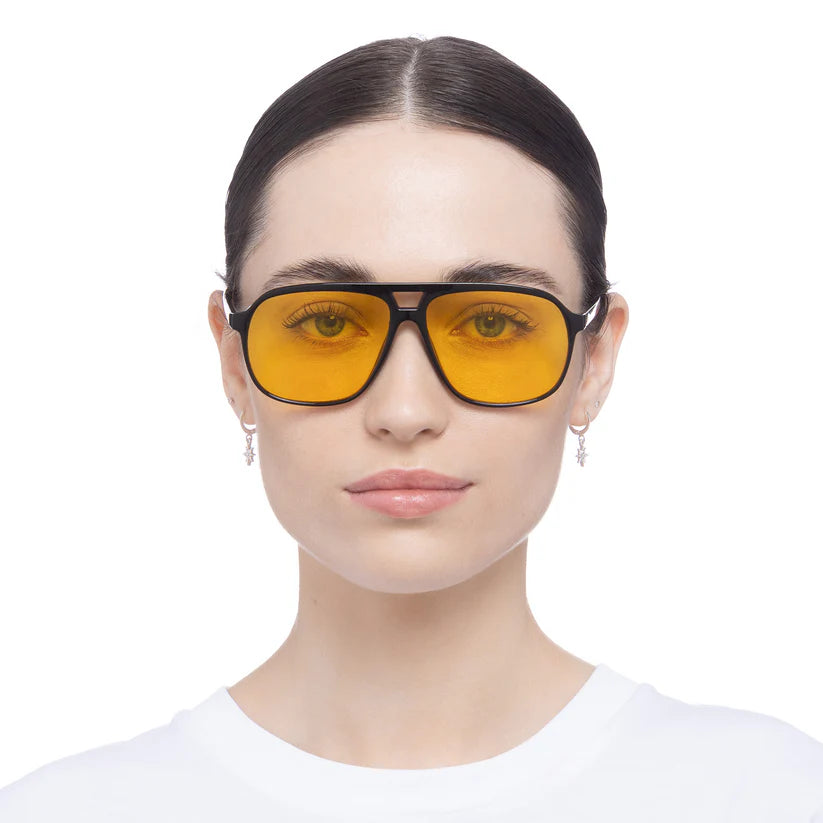 Aire Monoceros Sunglasses in Black with Yellow Tint