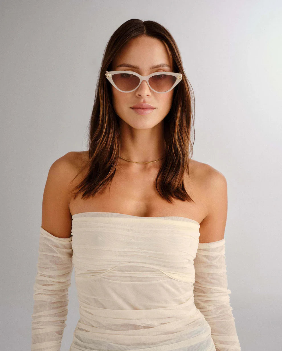 Luv Lou The Posie Sunglasses in Milk