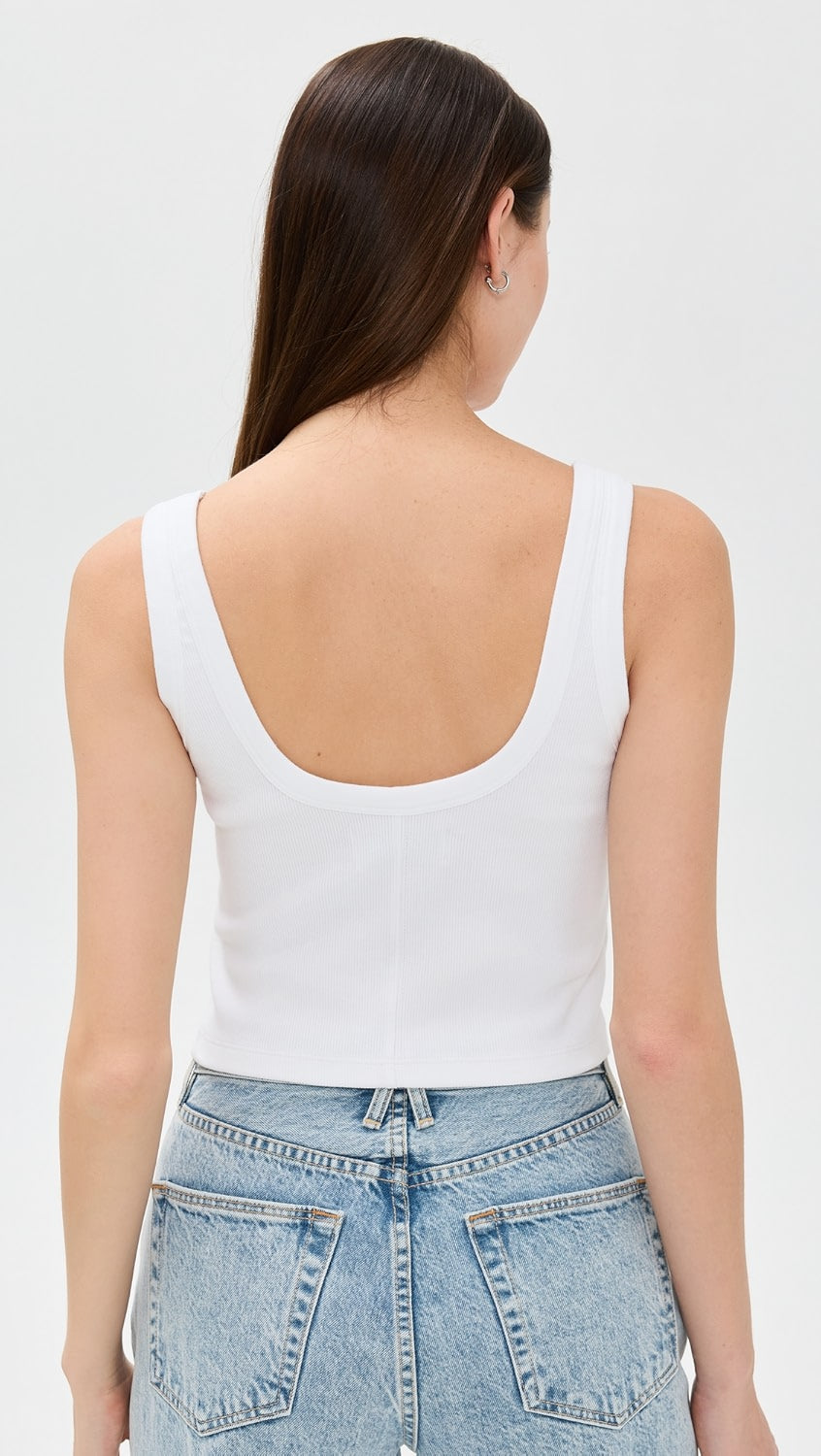 Sold Out NYC The Cropped Scoop It Up Tank in White