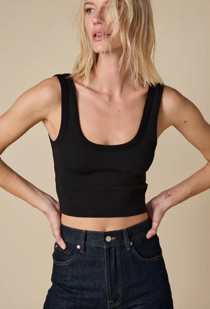 Sold Out NYC The Cropped Scoop It Up Tank in Black