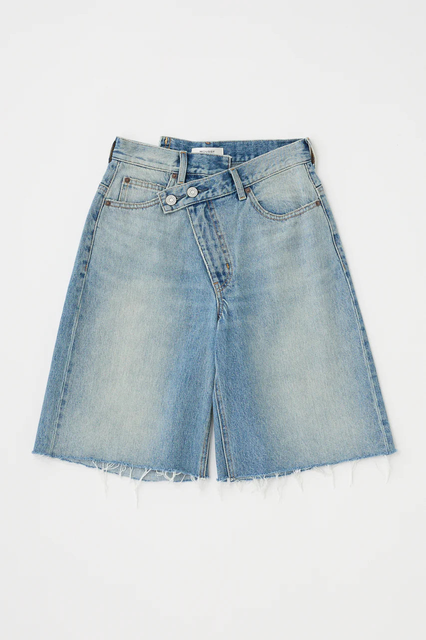 Moussy Cross Waist Half Pants in Light Blue