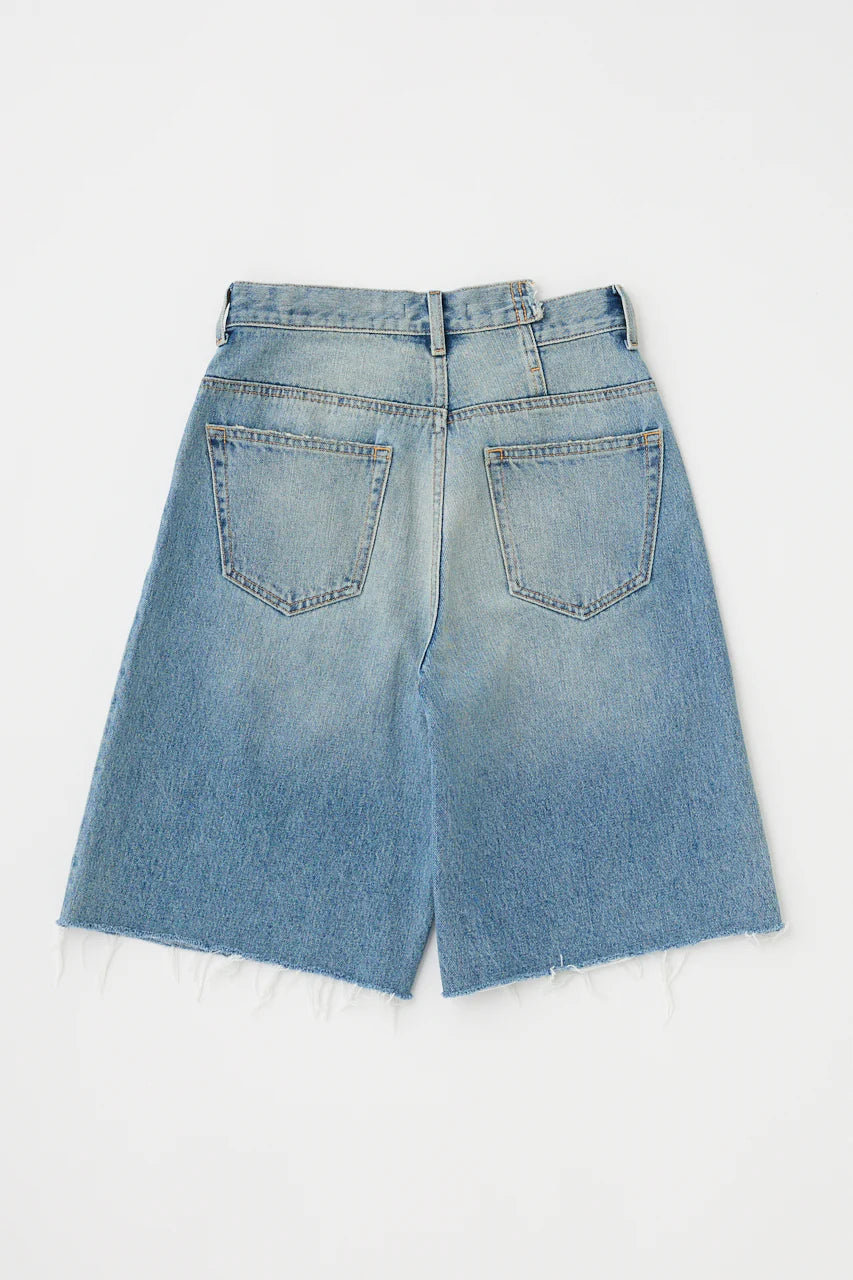 Moussy Cross Waist Half Pants in Light Blue