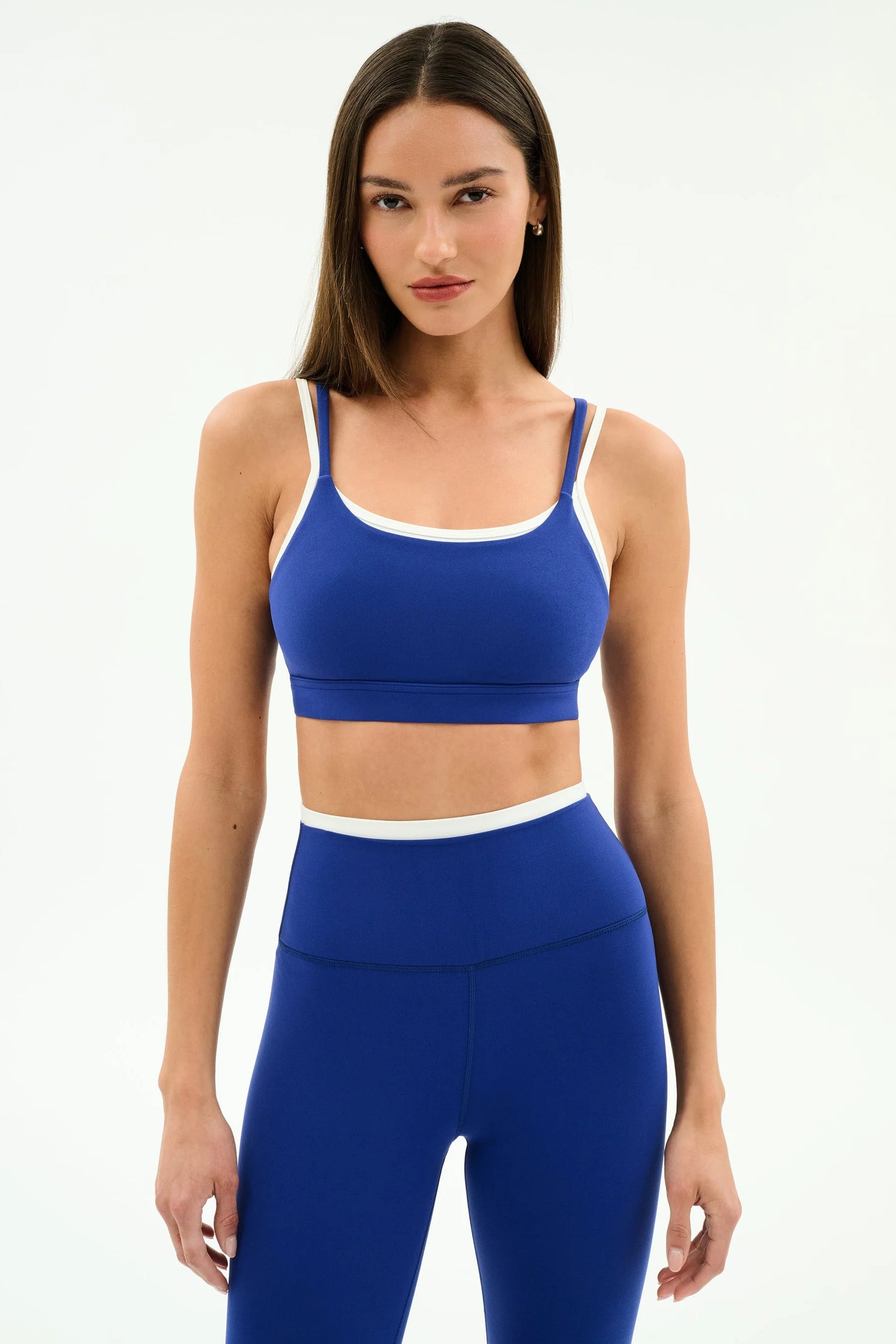 Splits59 Elliah Airweight Double Layer Bra in Cobalt/White
