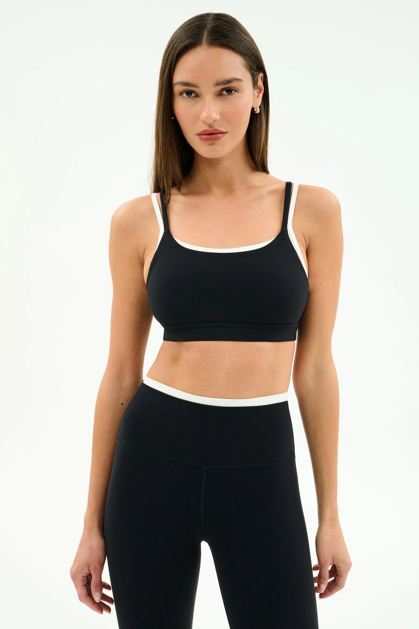 Splits59 Elliah Airweight Double Layer Bra in Black/White