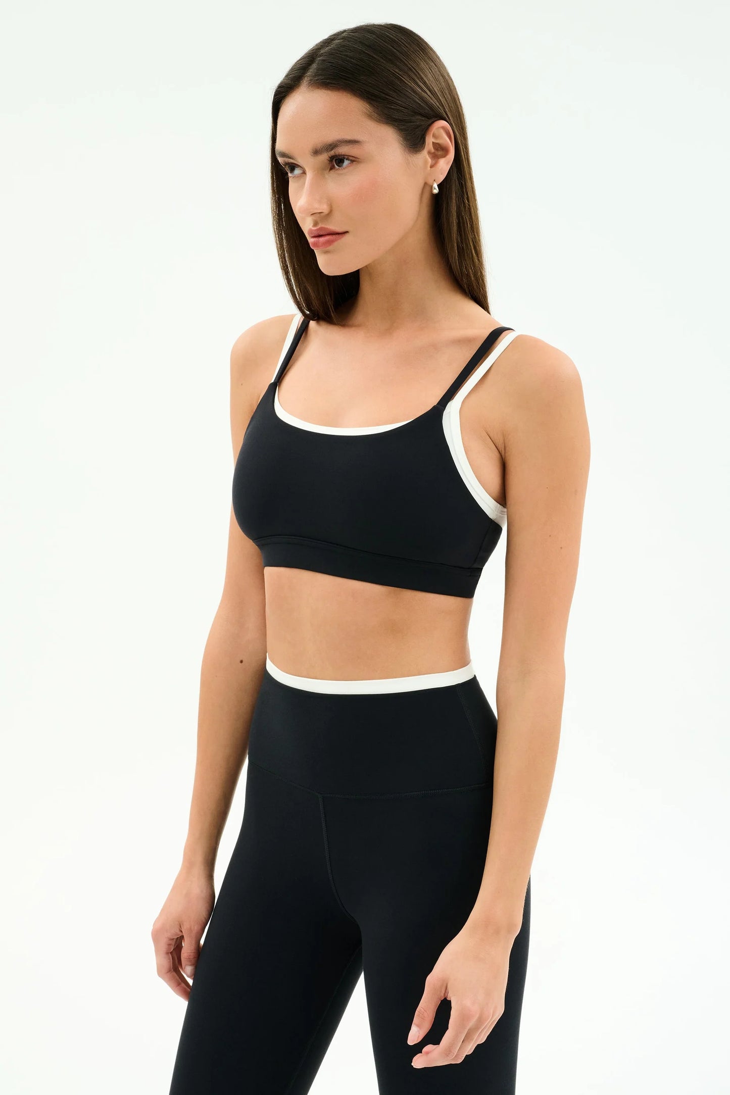 Splits59 Elliah Airweight Double Layer Bra in Black/White