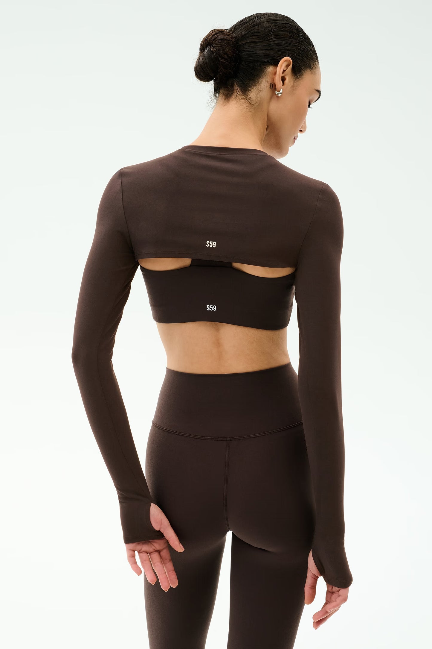 Splits59 Amelia Airweight Lite Shrug in Dark Chocolate