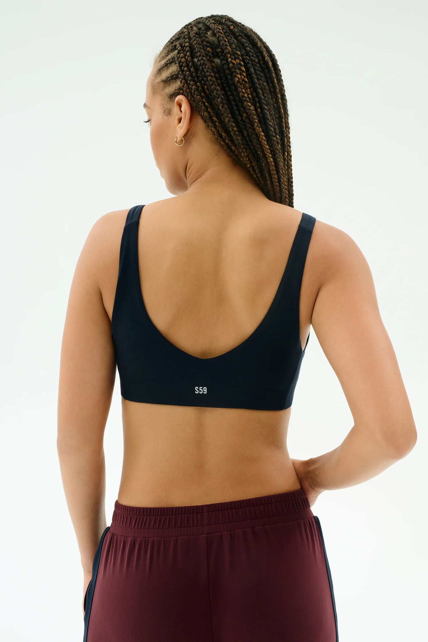 Splits59 Airweight Scoop Back Bra in Indigo