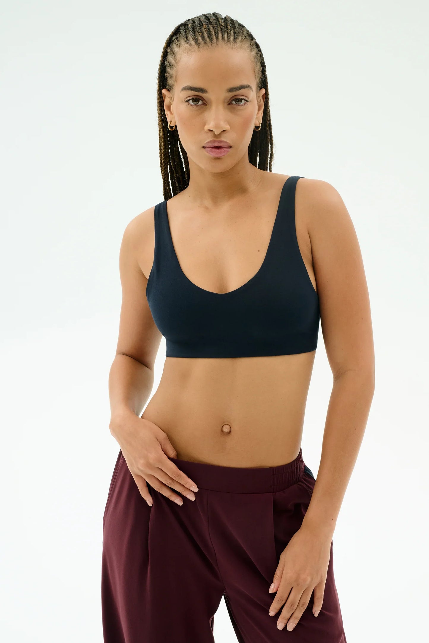 Splits59 Airweight Scoop Back Bra in Indigo