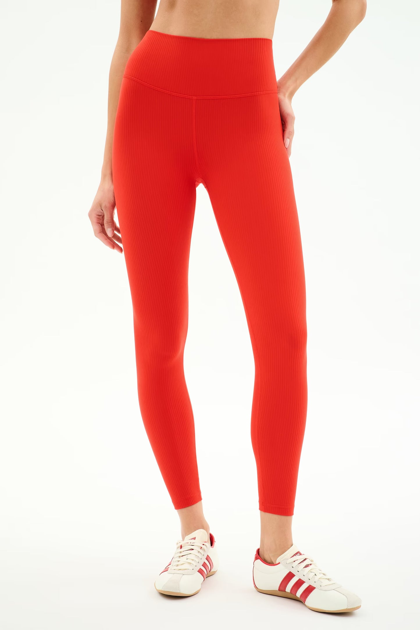 Splits59 Airweight Rib High Waist 7/8 Legging in Lotus Red