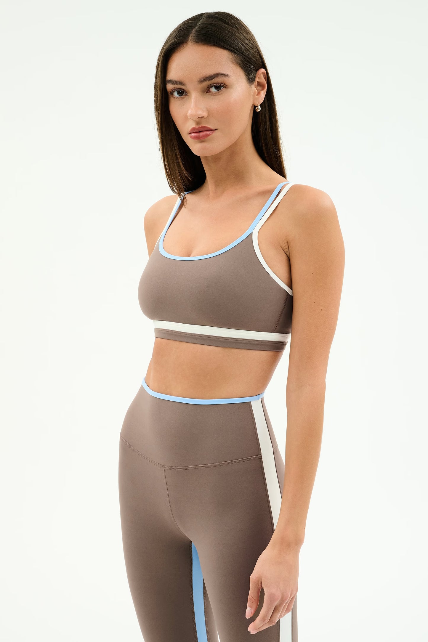 Splits59 Eva Rigor Double Strap Bra in Lentil/White