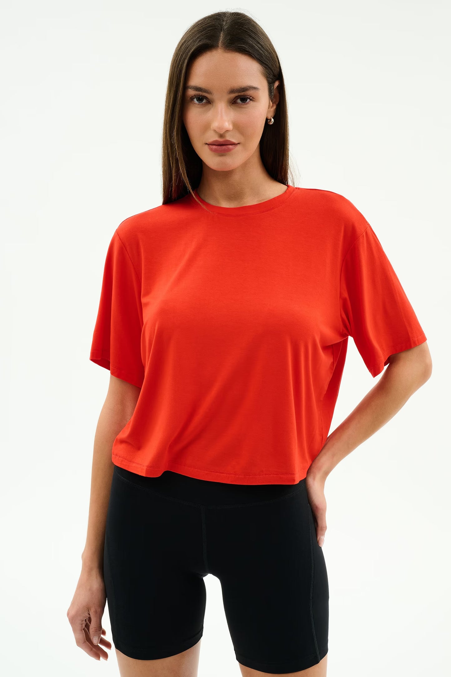 Splits59 Djuna Oversized Jersey Tee in Lotus Red