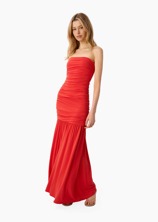 CAMI NYC Waverly Strapless Dress in Goji