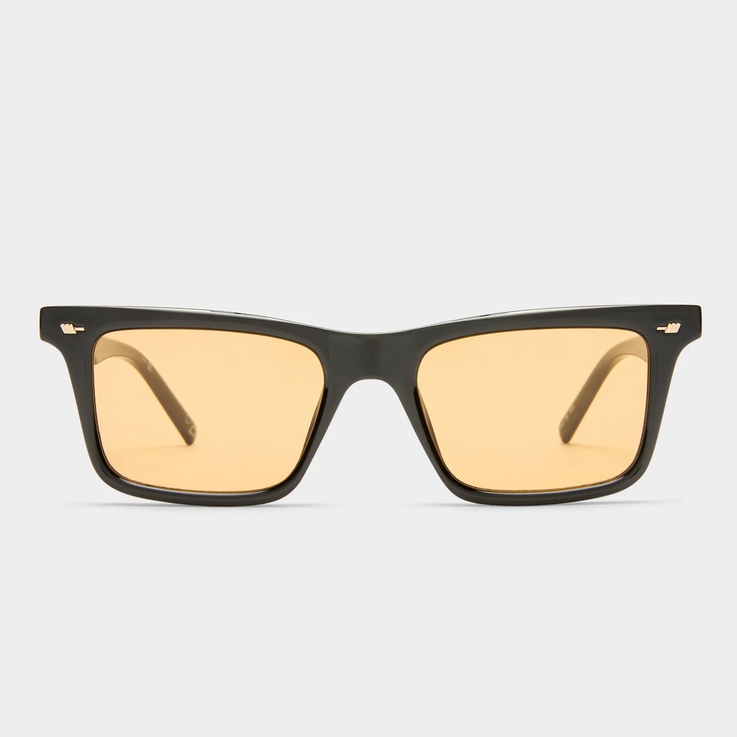 Le Specs Broski Sunglasses in Black with Amber Tint