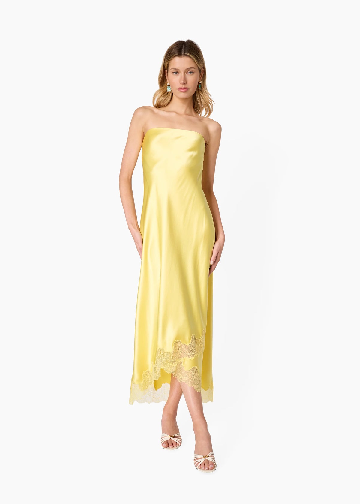 CAMI NYC Alexandria Strapless Dress in Custard