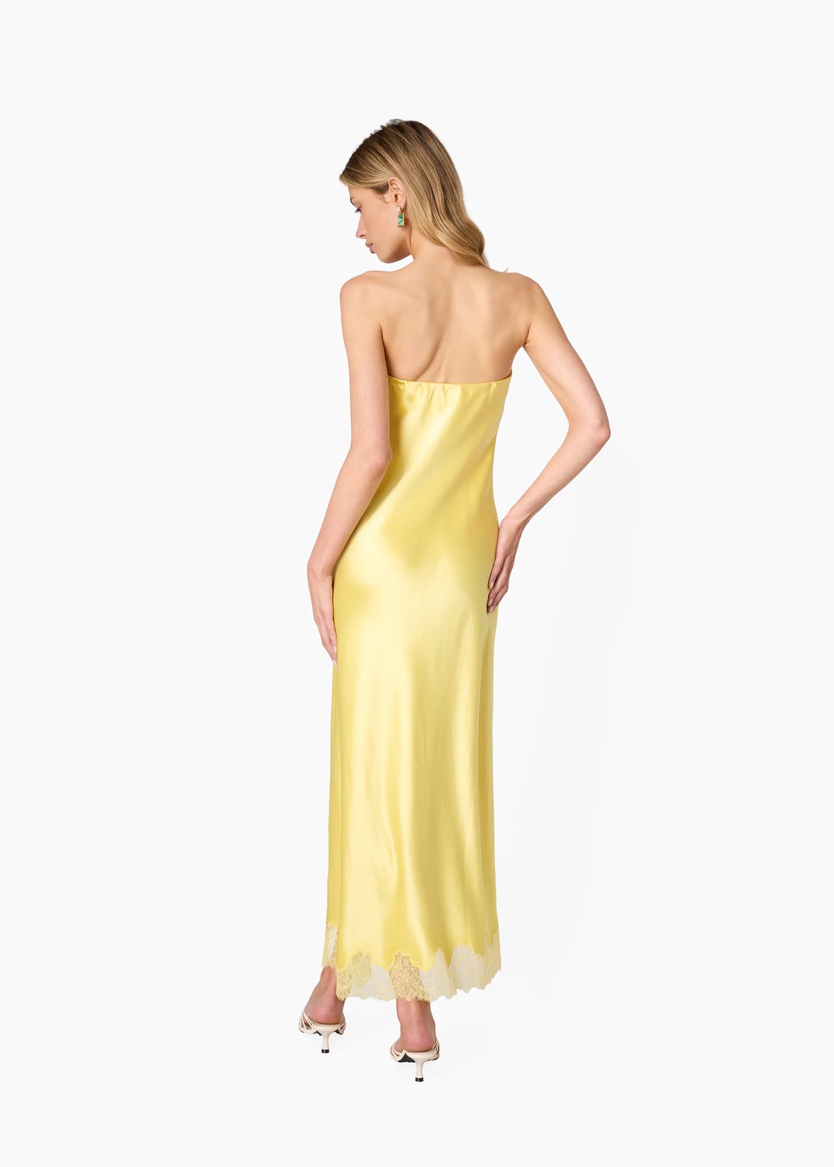 CAMI NYC Alexandria Strapless Dress in Custard