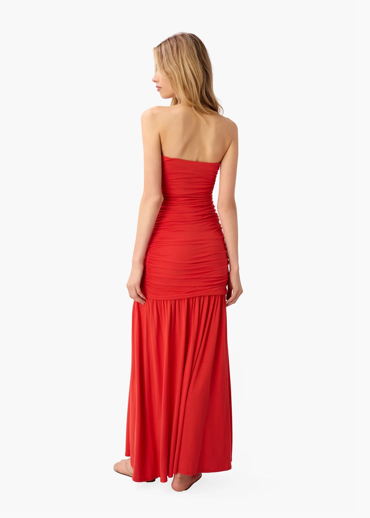 CAMI NYC Waverly Strapless Dress in Goji