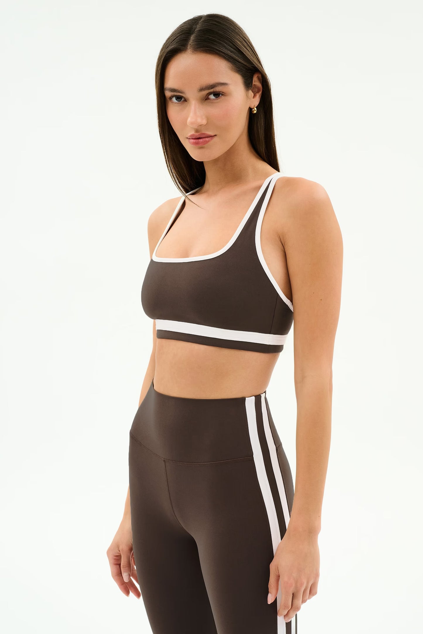 Splits59 Bianca Rigor Bra in Dark Chocolate/White