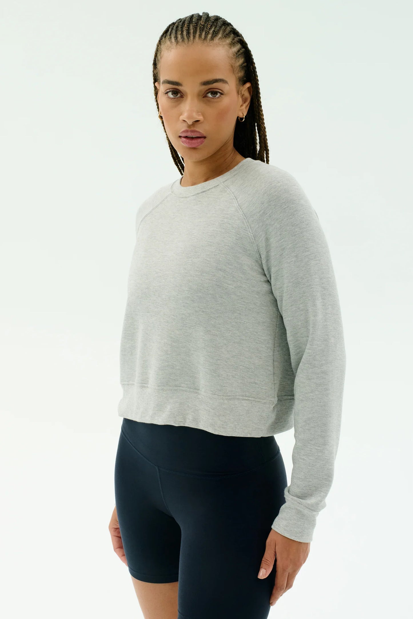 Splits59 Brooks Fleece Long Sleeve Sweatshirt in Grey