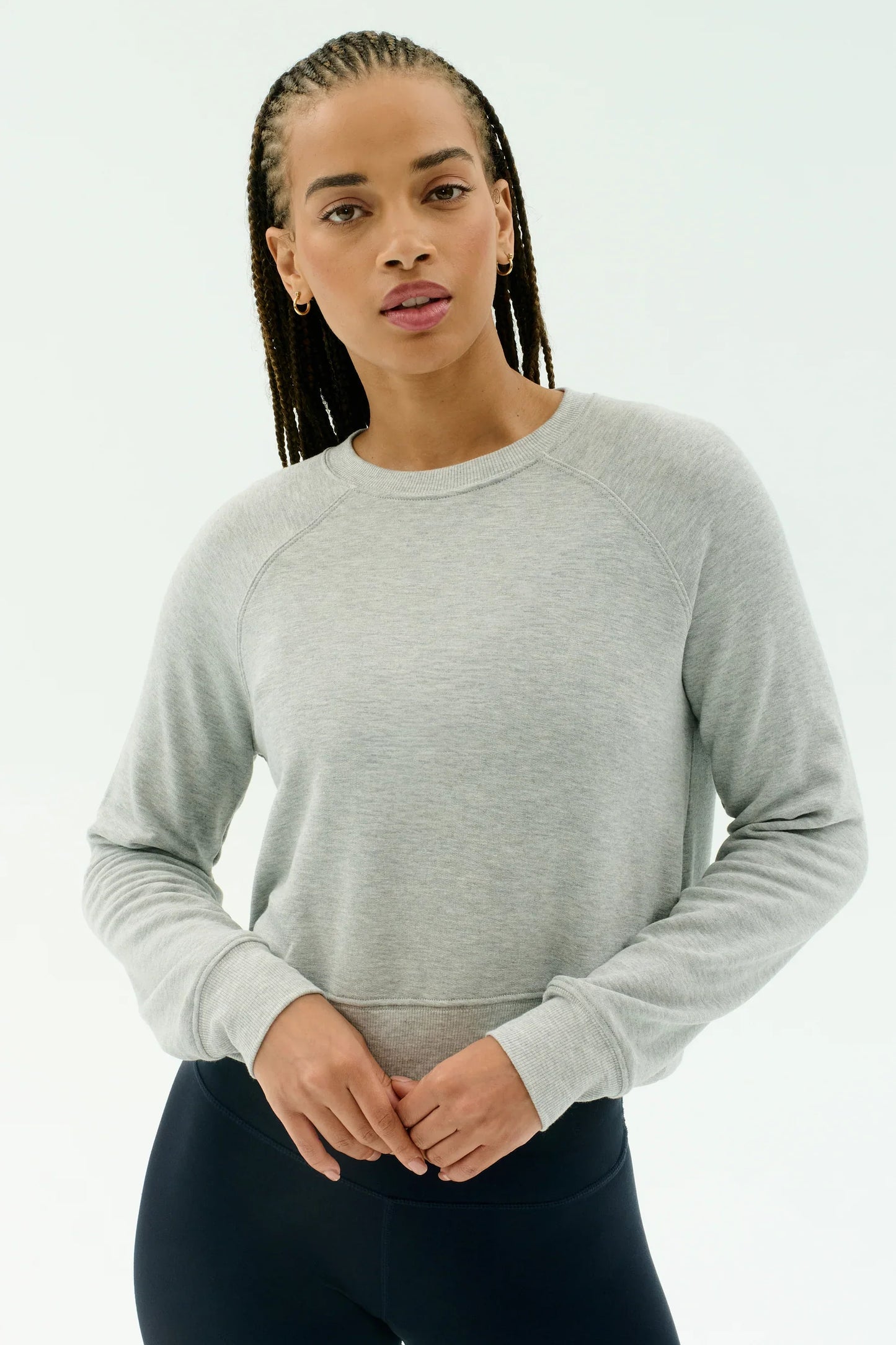 Splits59 Brooks Fleece Long Sleeve Sweatshirt in Grey