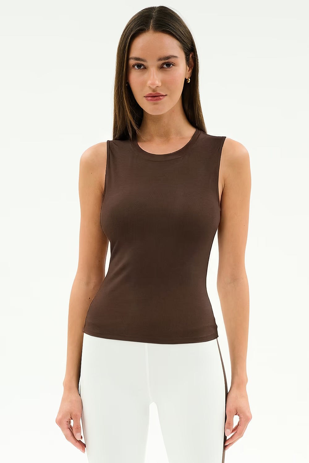 Splits59 Carter Airweight Lite Tank in Dark Chocolate