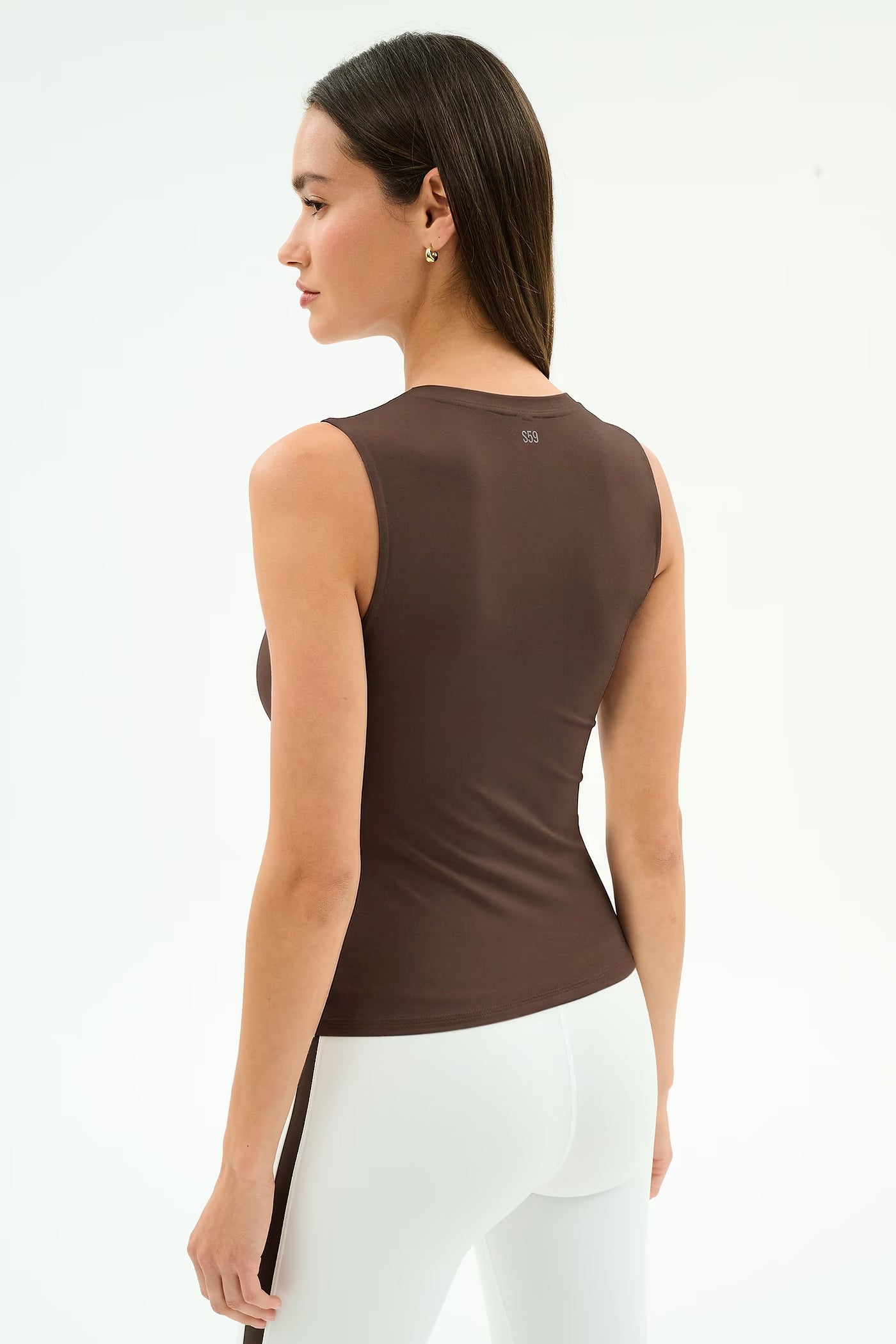 Splits59 Carter Airweight Lite Tank in Dark Chocolate