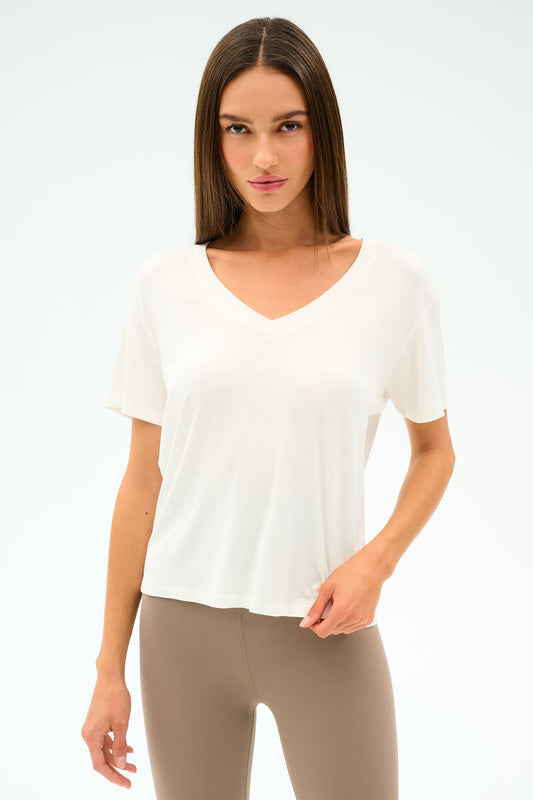 Splits59 Georgia Jersey V-Neck in White