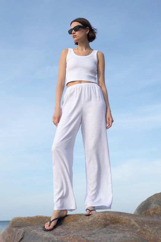 Sold Out NYC The Linen Everything Pant in White