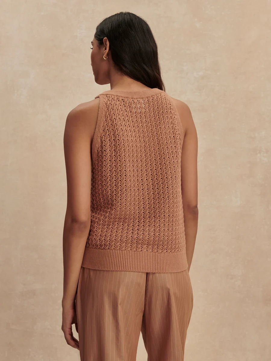 Varley Alessia Knit Tank in Camel