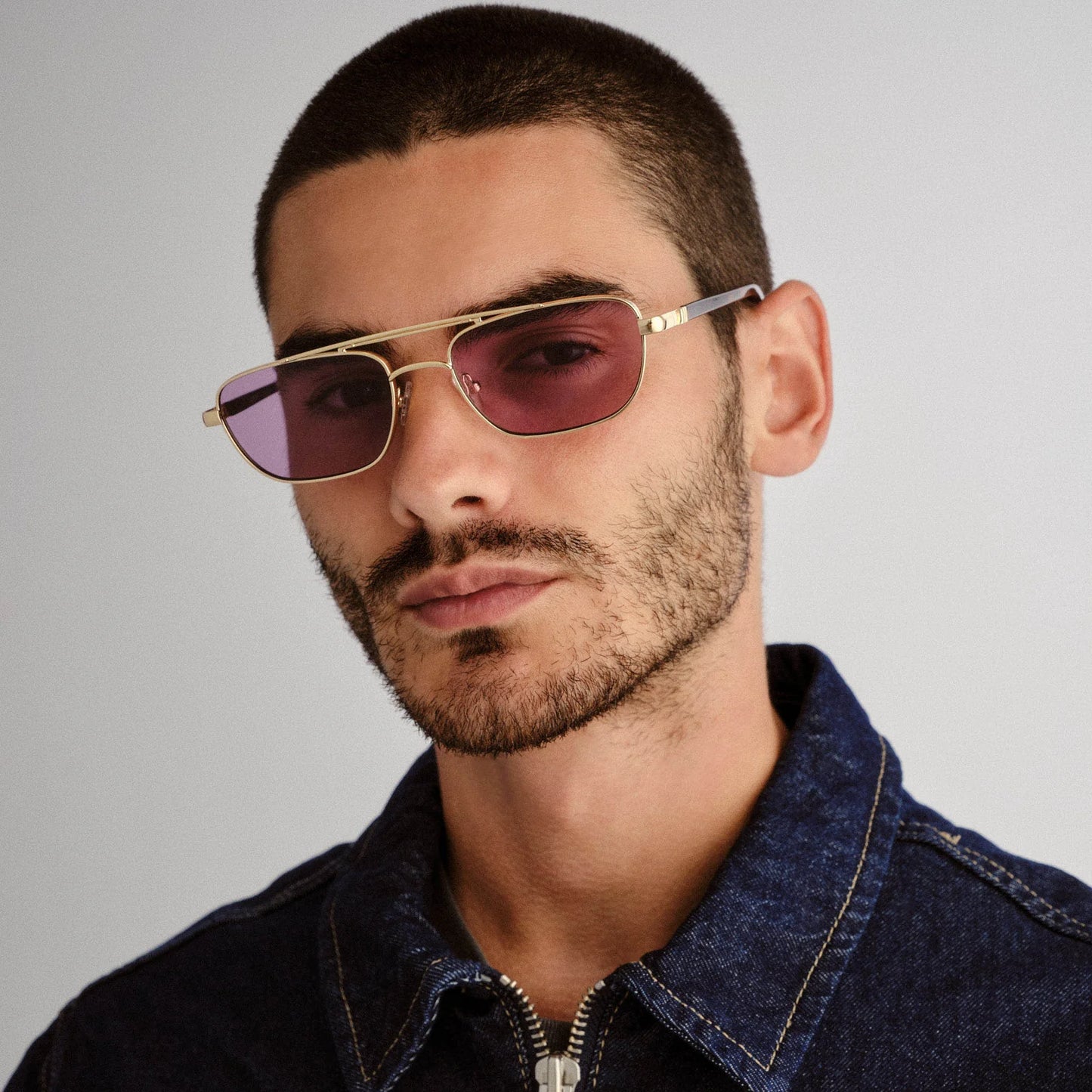 Le Specs Le Mimi Sunglasses in Gold/Violet