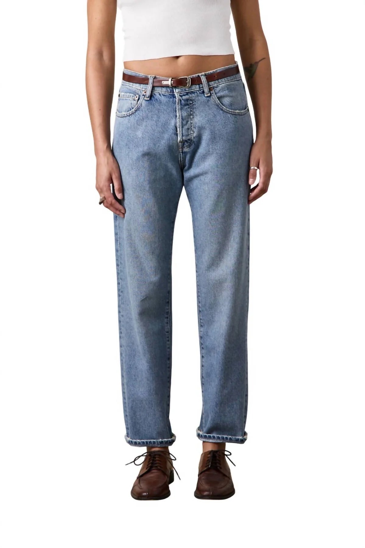 NSF Owen Slouchy Straight Jeans in Oceanside