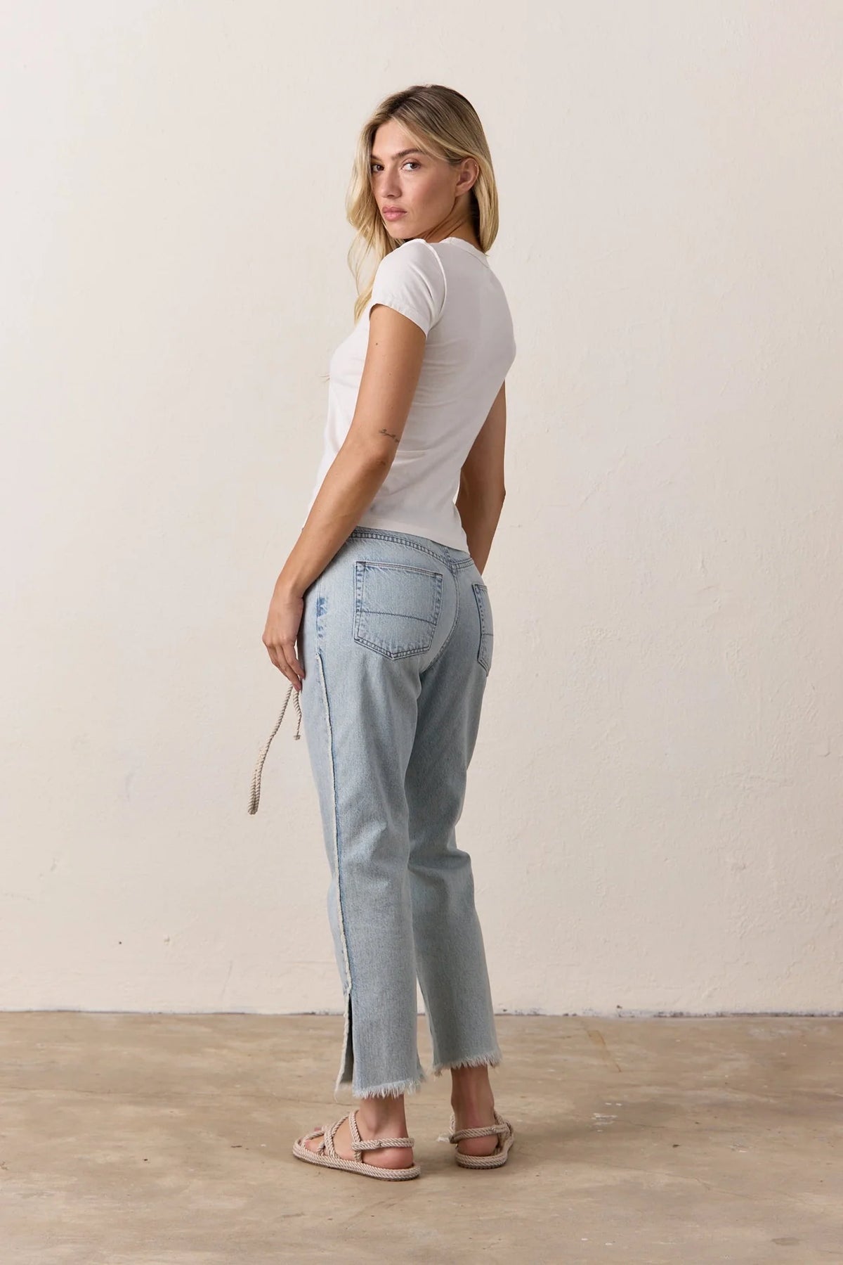 NSF Penny Relaxed Tie Waist Jean in Sunshine Wash