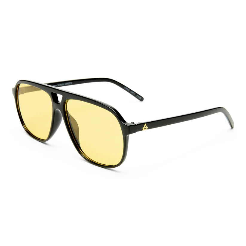 Aire Monoceros Sunglasses in Black with Yellow Tint