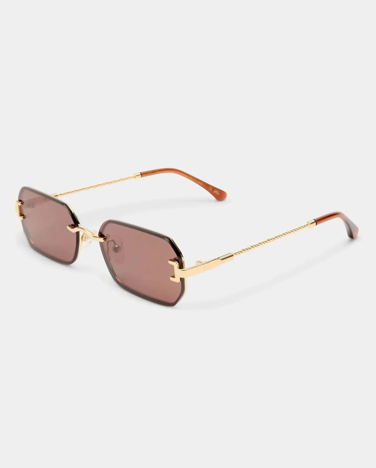 Luv Lou The Mila Sunglasses in Gold Chocolate