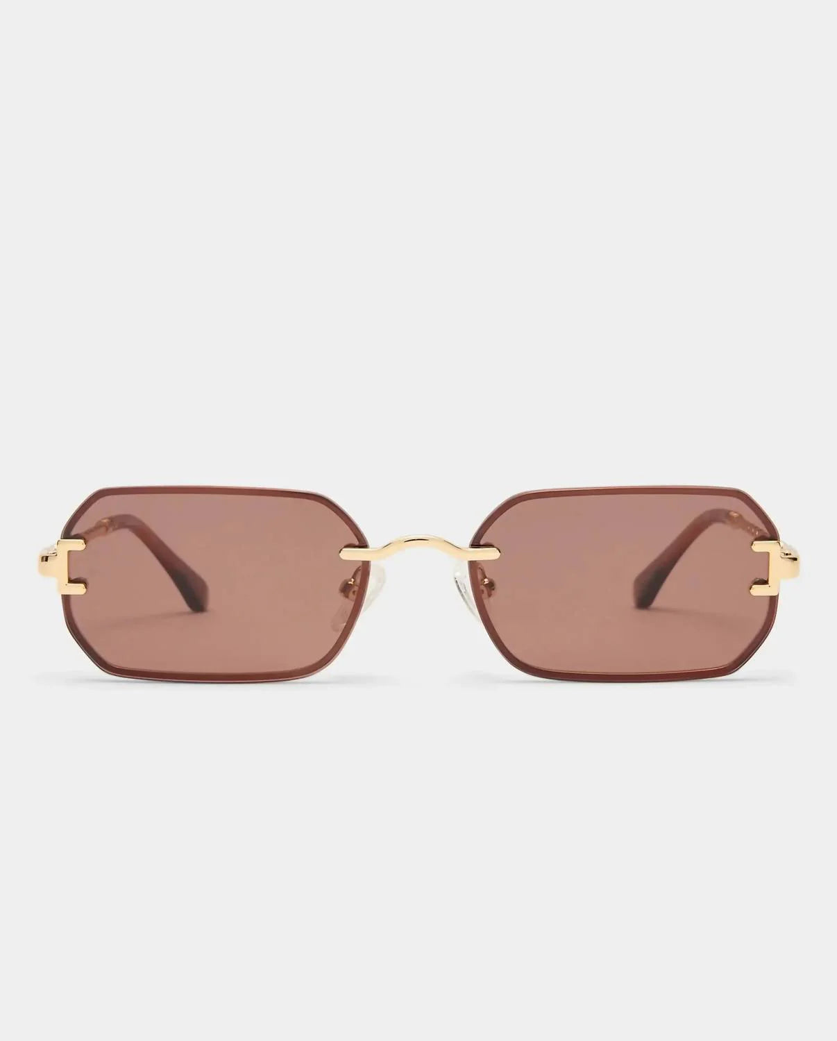 Luv Lou The Mila Sunglasses in Gold Chocolate