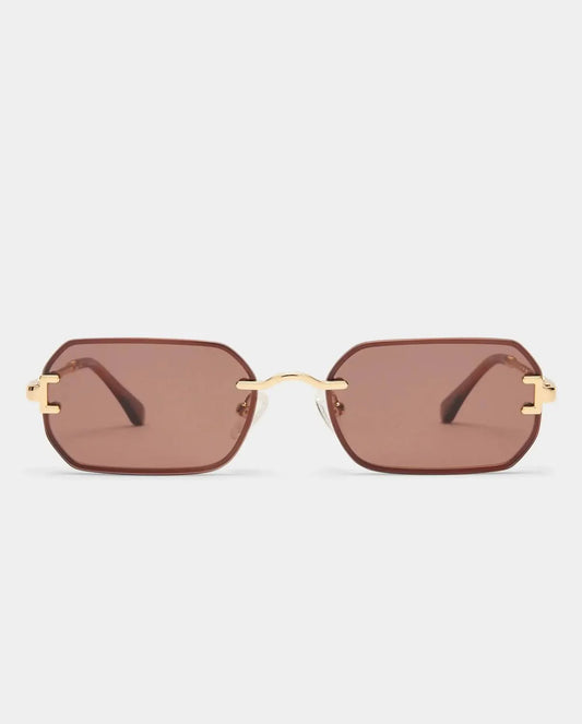 Luv Lou The Mila Sunglasses in Gold Chocolate
