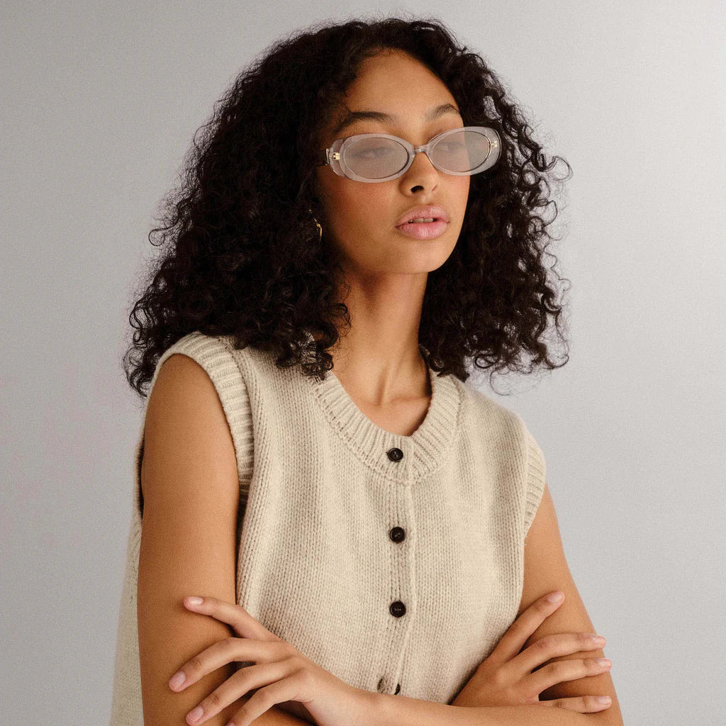 Luv Lou The Morgan Sunglasses in Crystal Mauve