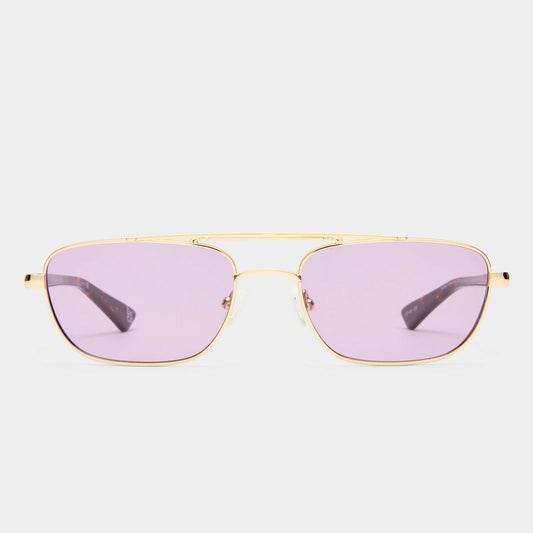 Le Specs Le Mimi Sunglasses in Gold/Violet