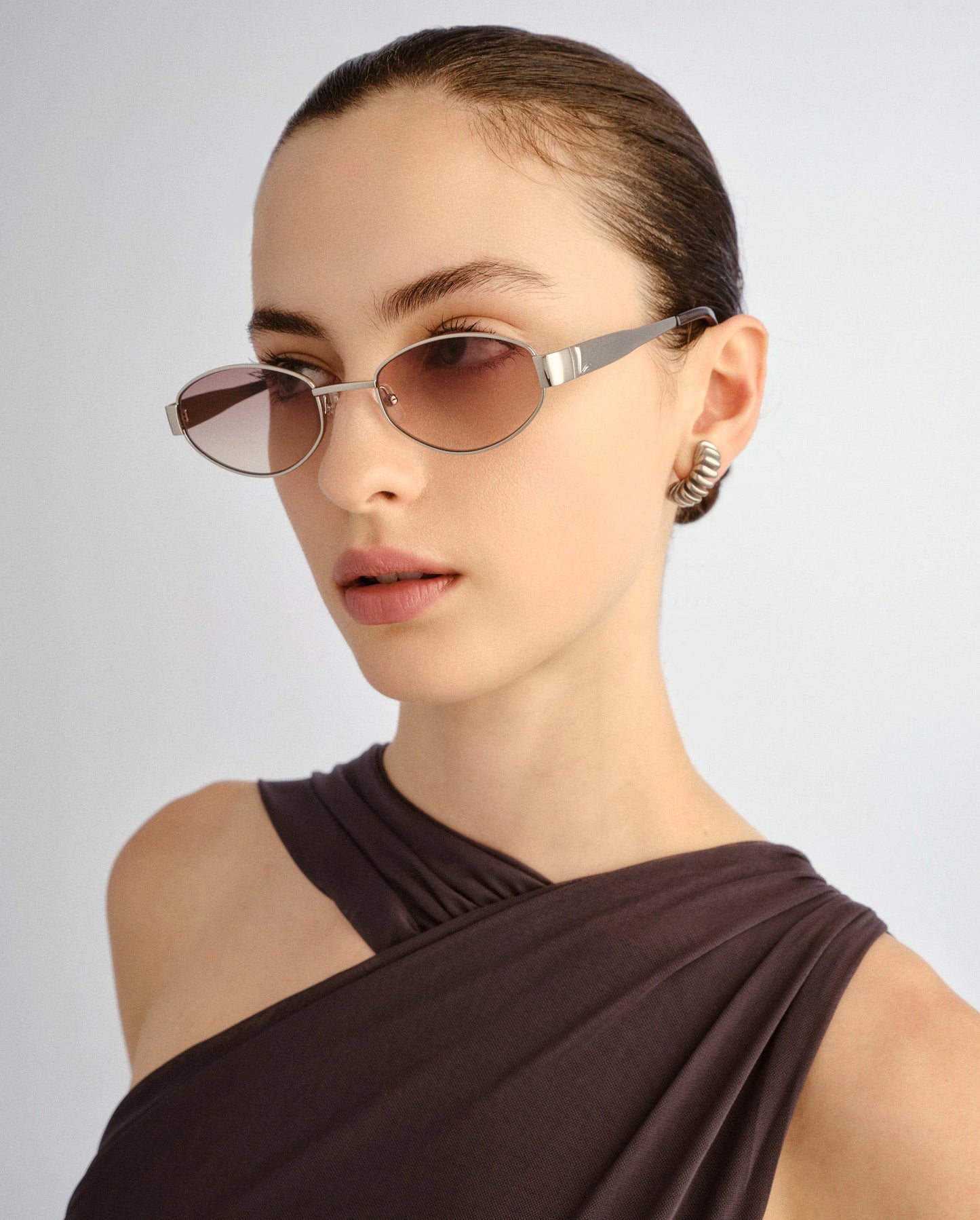 Luv Lou The Boston Sunglasses in Crystal Silver